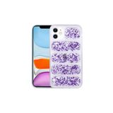 PSR aksesuar Mor Kamera Korumalı Simli Airbag'li Zore Dalga Kılıf-Mor iPhone 11 ile uyumlu