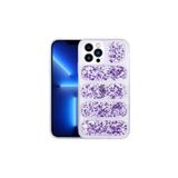 PSR aksesuar Mor Kamera Korumalı Simli Airbag'li Zore Dalga Kılıf-Mor iPhone 12 Pro Max ile uyumlu