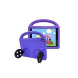 PSR aksesuar Mor Zore Wheel Car Tekerlek Standlı Tablet Eva Silikon Kılıf-Mor iPad Pro 10.5 (7.Nesil) ile uyumlu