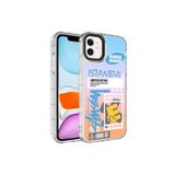 PSR aksesuar NO1 Kamera Korumalı Renkli Desenli Sert Silikon Zore Korn Kılıf-NO1 iPhone 11 ile uyumlu