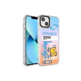 PSR aksesuar NO1 Kamera Korumalı Renkli Desenli Sert Silikon Zore Korn Kılıf-NO1 iPhone 14 ile uyumlu
