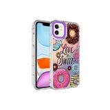 PSR aksesuar NO11 Kamera Korumalı Renkli Desenli Sert Silikon Zore Korn Kılıf-NO11 iPhone 11 ile uyumlu