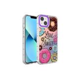 PSR aksesuar NO11 Kamera Korumalı Renkli Desenli Sert Silikon Zore Korn Kılıf-NO11 iPhone 14 Plus ile uyumlu