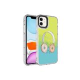 PSR aksesuar NO14 Kamera Korumalı Renkli Desenli Sert Silikon Zore Korn Kılıf-NO14 iPhone 11 ile uyumlu