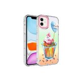 PSR aksesuar NO15 Kamera Korumalı Renkli Desenli Sert Silikon Zore Korn Kılıf-NO15 iPhone 11 ile uyumlu