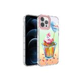 PSR aksesuar NO15 Kamera Korumalı Renkli Desenli Sert Silikon Zore Korn Kılıf-NO15 iPhone 12 Pro ile uyumlu