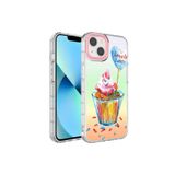 PSR aksesuar NO15 Kamera Korumalı Renkli Desenli Sert Silikon Zore Korn Kılıf-NO15 iPhone 14 Plus ile uyumlu
