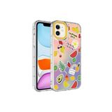 PSR aksesuar NO4 Kamera Korumalı Renkli Desenli Sert Silikon Zore Korn Kılıf-NO4 iPhone 12 ile uyumlu