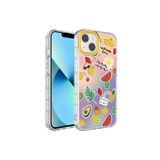 PSR aksesuar NO4 Kamera Korumalı Renkli Desenli Sert Silikon Zore Korn Kılıf-NO4 iPhone 14 ile uyumlu