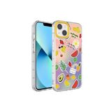 PSR aksesuar NO4 Kamera Korumalı Renkli Desenli Sert Silikon Zore Korn Kılıf-NO4 iPhone 14 Plus ile uyumlu