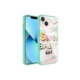 PSR aksesuar NO5 Kamera Korumalı Desenli Sert Silikon Zore Epoksi Kılıf-NO5 iPhone 13 ile uyumlu