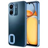 PSR Aksesuar Omega Kamera Korumalı Kapak | Şeffaf & Logo Gösteren | Darbeye Dayanıklı TPU Telefon Kılıfı (Sierra Mavi, Poco C65)