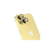 PSR aksesuar (p1607) Sarı Zore CL-15 Parmak İzi Bırakmayan Anti-RefCNSive Kamera Koruyucu-Sar iPhone 15 Plus ile uyumlu