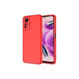 PSR aksesuar (p1688) Kırmızı Kılıf Kamera Korumalı Lansman Kadife İç Yüzeyli (Şık Tasarım) Silikon Kap Xiaomi Redmi Note 12S ile uyumlu