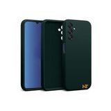 PSR aksesuar (p1749) Koyu Yeşil Kamera Korumalı Kadife Iç Yüzeyli (ŞIK TASARIM) Silikon Kılıf Koyu Yeşil Samsung Galaxy A04s ile uyumlu
