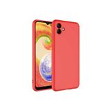 PSR aksesuar (p1752) Kırmızı Kadife Iç Yüzeyli (şık Tasarım) Silikon Kılıf Kırmızı Samsung Galaxy A04 ile uyumlu