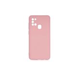 PSR aksesuar (p2071) Açık Pembe Kadife Iç Yüzeyli (ŞIK TASARIM) Silikon Kılıf Açık Pembe Samsung Galaxy A21s ile uyumlu