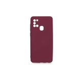 PSR aksesuar (p2072) Koyu Mor Kadife Iç Yüzeyli (ŞIK TASARIM) Silikon Kılıf Koyu Mor Samsung Galaxy A21s ile uyumlu