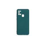 PSR aksesuar (p2073) Koyu Yeşil Kadife Iç Yüzeyli (ŞIK TASARIM) Silikon Kılıf Koyu Yeşil Samsung Galaxy A21s ile uyumlu