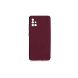 PSR aksesuar (p2076) Koyu Mor Kadife Iç Yüzeyli (ŞIK TASARIM) Silikon Kılıf Koyu Mor Samsung Galaxy A51 ile uyumlu