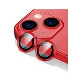 PSR aksesuar (p3029) kırmızı/Kamera Koruyucu Lens Mercek Metal Çerçeveli 2li Set Iphone 13/13 Mini ile uyumlu