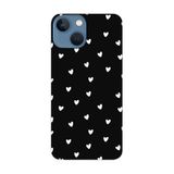 PSR aksesuar (p4317) Siyah k Kalpler Siyah Telefon Kılıfı iPhone 13 ile uyumlu