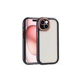 PSR aksesuar (p631) Siyah Kılıf Kamera Korumalı Renkli Kenar ve Çerçeve Tasarımlı Zore Vitamin Kapak-Siyah iPhone 15 ile uyumlu