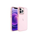 PSR aksesuar Pembe Açık Buzlu Sert PC Zore May Kılıf-Pembe Açık iPhone 13 Pro Max ile uyumlu