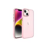 PSR aksesuar Pembe Açık Buzlu Sert PC Zore May Kılıf-Pembe Açık iPhone 14 Plus ile uyumlu