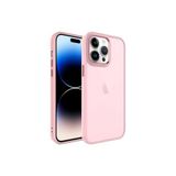 PSR aksesuar Pembe Açık Buzlu Sert PC Zore May Kılıf-Pembe Açık iPhone 14 Pro Max ile uyumlu