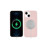 PSR aksesuar Pembe Açık Zore Silksafe Wireless Kılıf-Pembe Açık iPhone 13 ile uyumlu