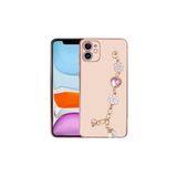 PSR aksesuar Pembe El Tutamaçlı Kamera Korumalı Zore Taka Silikon Kılıf-Pembe iPhone 12 ile uyumlu