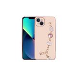 PSR aksesuar Pembe El Tutamaçlı Kamera Korumalı Zore Taka Silikon Kılıf-Pembe iPhone 13 ile uyumlu