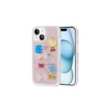 PSR aksesuar Pembe Kabartma Figürlü Parlak Zore Minimini Silikon Kılıf-Pembe iPhone 15 Plus ile uyumlu