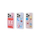 PSR aksesuar Pembe Kabartma Figürlü Parlak Zore Minimini Silikon Kılıf-Pembe iPhone 15 Pro ile uyumlu