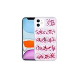 PSR aksesuar Pembe Koyu Kamera Korumalı Simli Airbag'li Zore Dalga Kılıf-Pembe Koyu iPhone 11 ile uyumlu