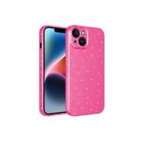 PSR aksesuar Pembe Koyu Kamera Korumalı Simli Lüks Zore Koton Kılıf-Pembe Koyu iPhone 13 ile uyumlu