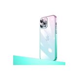 PSR aksesuar Pembe-Mavi Parlak Renk Geçişli Kamera Korumalı Zore Senkron Kılıf-Pembe-Mavi iPhone 13 Pro ile uyumlu