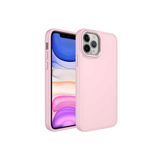 PSR aksesuar Pembe Metal Çerçeve ve Buton Tasarımlı Silikon Zore Luna Kılıf-Pembe iPhone 12 Pro Max ile uyumlu
