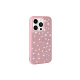 PSR aksesuar Pembe Parlak Taşlı Tasarım Pırlanta Zore Kılıf-Pembe iPhone 14 Pro ile uyumlu