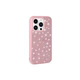 PSR aksesuar Pembe Parlak Taşlı Tasarım Pırlanta Zore Kılıf-Pembe iPhone 14 Pro Max ile uyumlu