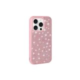 PSR aksesuar Pembe Parlak Taşlı Tasarım Pırlanta Zore Kılıf-Pembe iPhone 15 Pro Max ile uyumlu