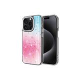 PSR aksesuar Pembe Simli Desenli Parlak Zore Task Kılıf-Pembe iPhone 15 Pro ile uyumlu