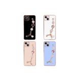 PSR aksesuar Pembe Zore El Tutamaçlı Kamera Korumalı Zore Taka Silikon Kılıf-Pembe iPhone 15 Plus ile uyumlu