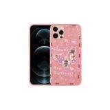 PSR aksesuar Pink Flower Desenli Sert Silikon Zore Mumila Kılıf-Pink Flower iPhone 12 Pro Max ile uyumlu