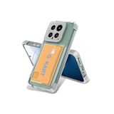 PSR aksesuar Renksiz Airbag Tasarımlı Şeffaf Kartlıklı G-Kart Kılıf-Renksiz Xiaomi Mi 14 ile uyumlu