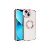 PSR aksesuar Rose Gold Kamera Korumalı Logo Gösteren Zore Omega Kılıf-Rose Gold iPhone 14 Plus ile uyumlu