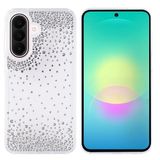 PSR Aksesuar Samsung Galaxy A27 Uyumlu Airbag Tasarımlı Damla Taşlı Şeffaf Silikon Kılıf, Şeffaf Kenarlı