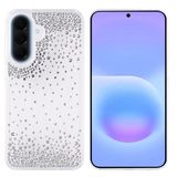 PSR Aksesuar Samsung Galaxy A37 Uyumlu Airbag Tasarımlı Damla Taşlı Şeffaf Silikon Kılıf, Şeffaf Kenarlı