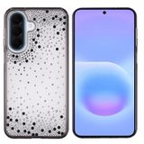 PSR Aksesuar Samsung Galaxy A37 Uyumlu Airbag Tasarımlı Damla Taşlı Şeffaf Silikon Kılıf, Siyah Kenarlı